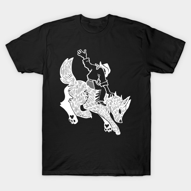 Ride the Wolf! (WHITE) T-Shirt by DatBlueBean